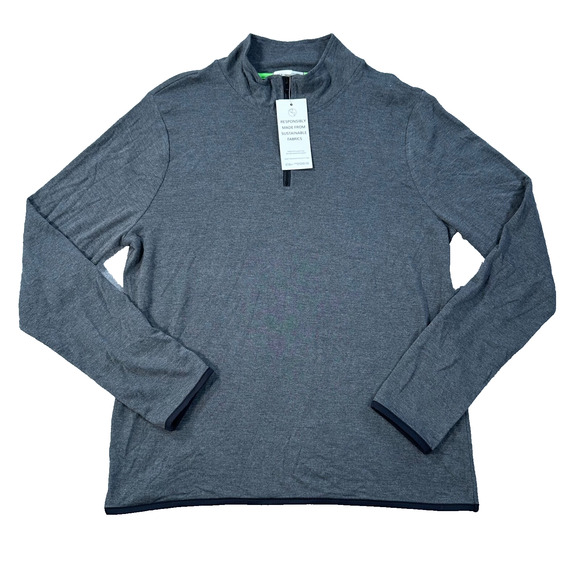 Threads 4 Thought Quarter Zip Pullover Gray Stitch Fix Size Medium Long Sleeve - Picture 1 of 8